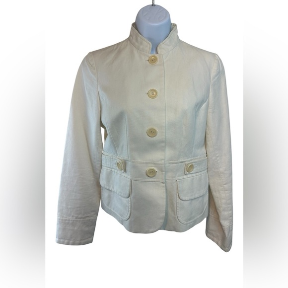 Ann Taylor Women’s Size 2 White Linen Women’s Jacket - Picture 1 of 13